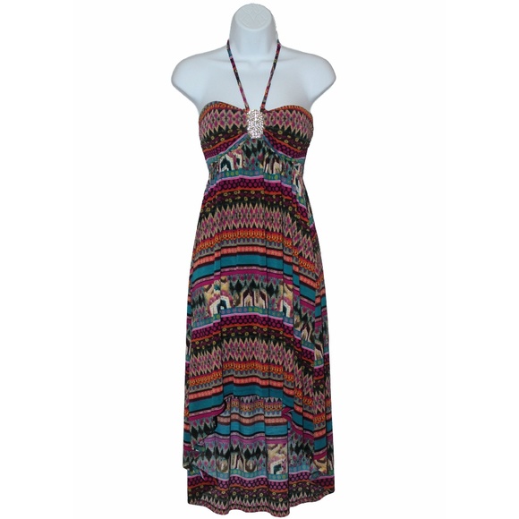 Moa Moa Halter Hi-Low Dress - Picture 1 of 5